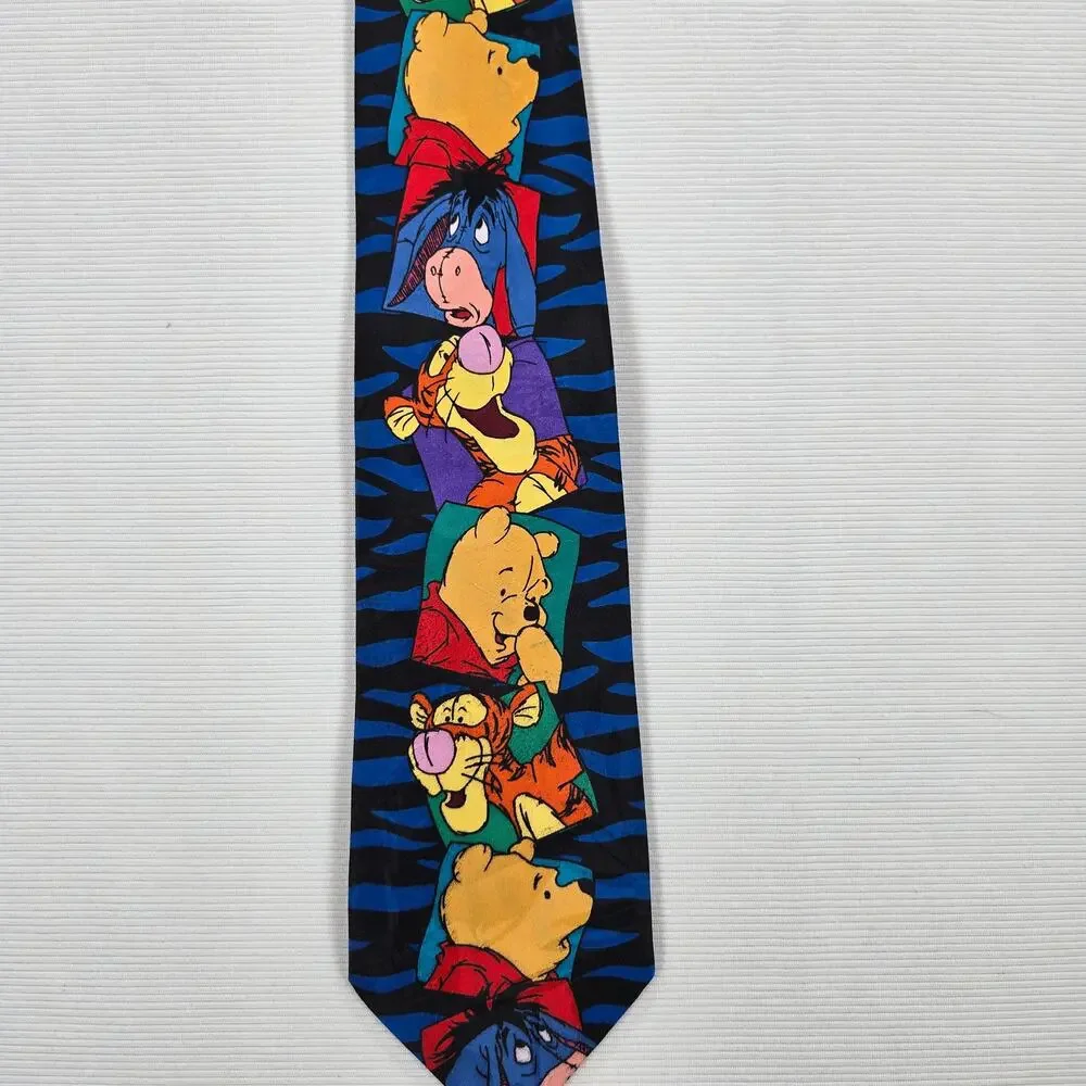 Vintage Disney‎ Winnie The Pooh and Friends Blue Tiger Stripe Neck Tie